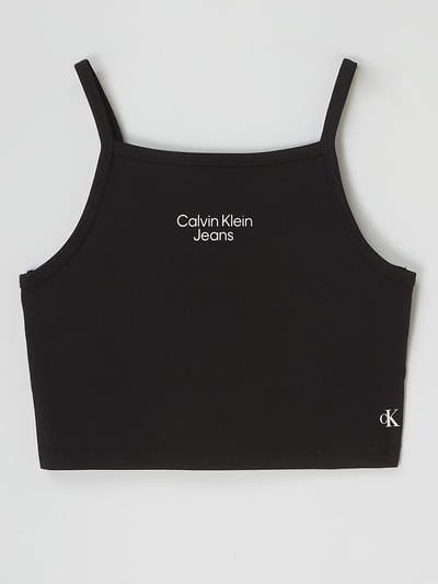 Calvin Klein Jeans Crop Top mit Modal-Anteil Black 1