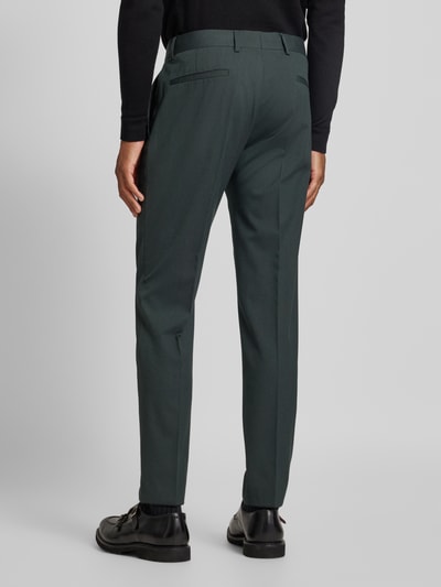 Strellson Slim fit pantalon met persplooien, model 'Melwin' Donkergroen - 5