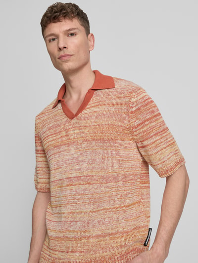 ARMEDANGELS Regular Fit Poloshirt aus reiner Bio-Baumwolle Modell 'YARNMIX' Orange 3