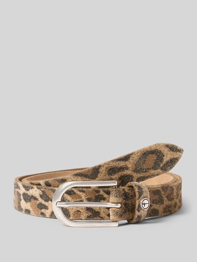 Produktfoto, Gürtel aus echtem Leder von Tamaris mit Optik:Allover-Muster im Animal-Print, Dornschließe, Material: Leder