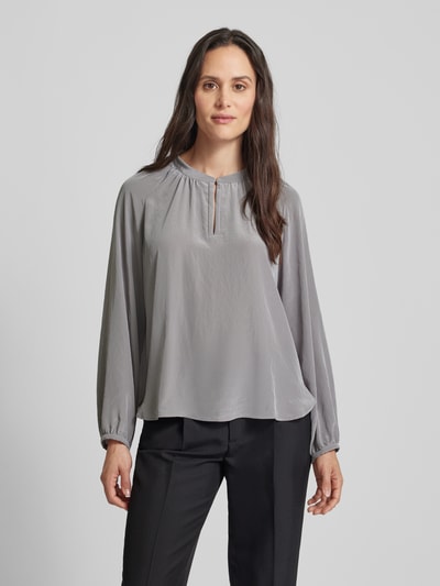 Luisa Cerano Bluse mit Schlüsselloch-Ausschnitt Silber 4