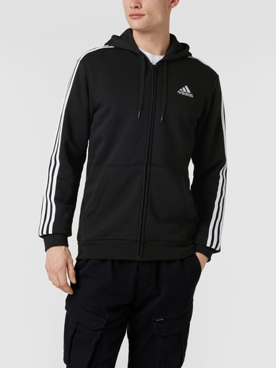 ADIDAS SPORTSWEAR Bluza rozpinana z paskami logo Czarny 4