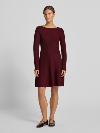 VILA Strickkleid mit Rundhalsausschnitt Modell 'VALUNI' Bordeaux 1