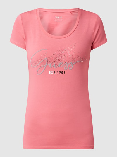 Guess T-Shirt mit Strasssteinen  Pink 2