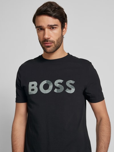 BOSS Green T-shirt met logoprint en ronde hals Zwart - 3