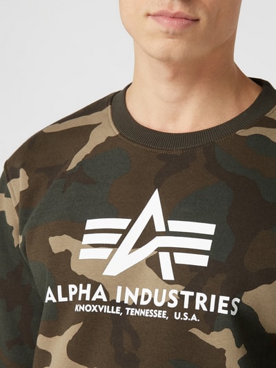 Alpha Industries Bluza z nadrukiem z logo Oliwkowy 3