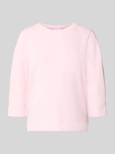 Produktfoto, Comfort Fit Sweatshirt aus Modal-Mix von s.Oliver RED LABEL in zartem Rosa, unifarben, 3/4-Arm, Rundhals, glatte Textur.
