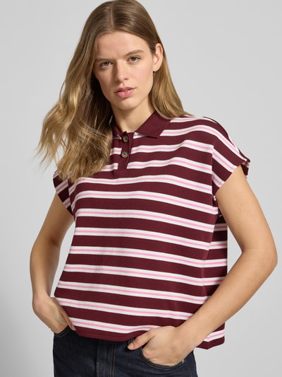 Marc O'Polo DENIM Boxy Fit Poloshirt aus reiner Baumwolle Bordeaux 3