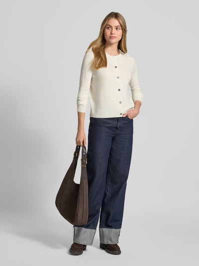 Christian Berg Woman Kurtka z dzianiny z kaszmiru z okrągłym dekoltem Złamany biały 1