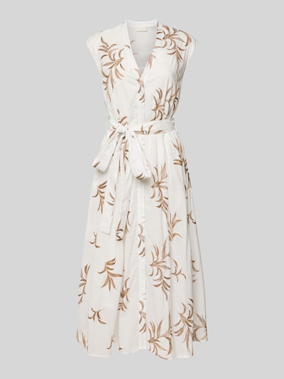 Milano Italy Midikleid mit Taillengürtel Weiss 2