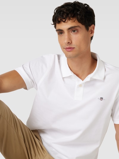 Gant Poloshirt met labelstitching, model 'SHIELD' Wit - 3