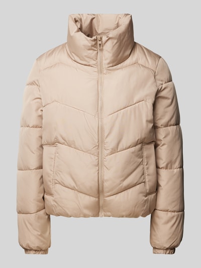 Vero Moda Boxy Fit Steppjacke mit Stehkragen Modell 'LIGARIO' Taupe 2