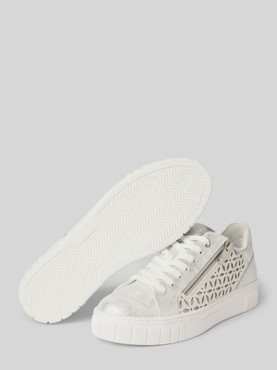 Marco Tozzi Sneakersy z wiązaniem i zapięciem na zamek błyskawiczny Srebrny 4