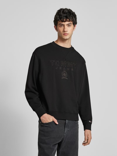 Tommy Jeans Sweatshirt met labelstitching Zwart - 4