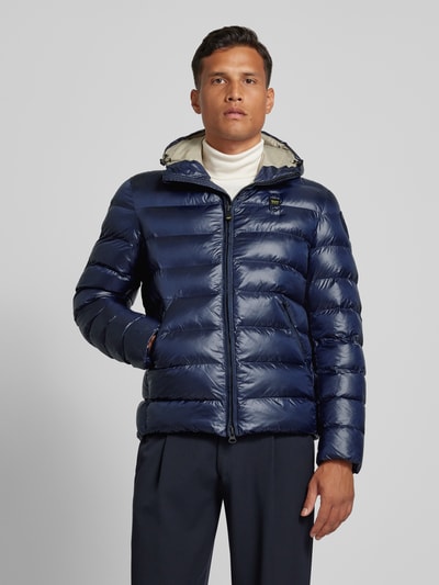 Blauer Usa Gewatteerd jack met capuchon, model 'ADAMS' Marineblauw - 4