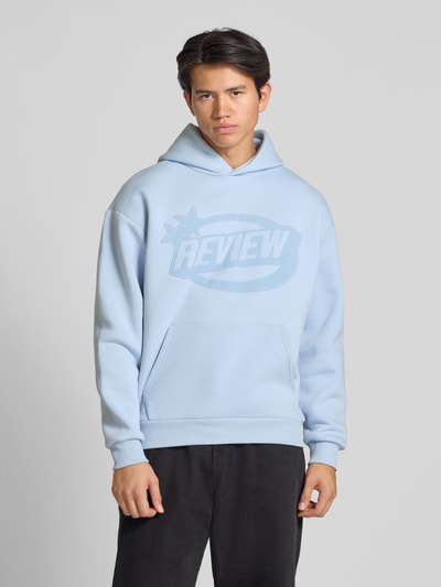 REVIEW Bluza z kapturem i kieszenią kangurką Lodowy błękitny 4