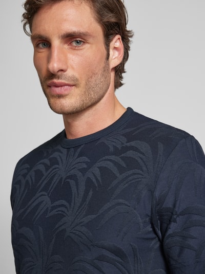 Tom Tailor T-Shirt mit Allover-Muster Dunkelblau 3
