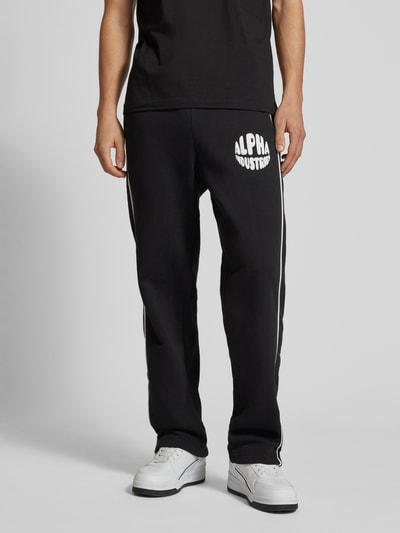 Alpha Industries Regular Fit Sweatpants mit Label-Print Black 4