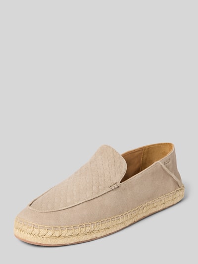 BOSS Lederloafer mit Strukturmuster Modell 'Madeira' Beige 1