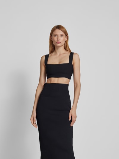 Victoria Beckham Crop Top mit breiten Trägern Black 4