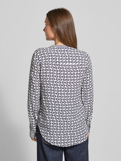 Emily Van den Bergh Blouseshirt van viscose met V-hals Donkerblauw - 5