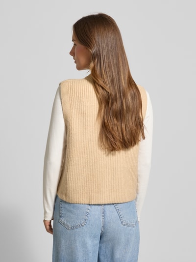 Jake*s Casual Strickweste mit Woll-Anteil und Knopfleiste Camel 5