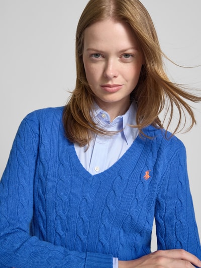 Polo Ralph Lauren Gebreide pullover met kasjmier, model 'KIMBERLY' Koningsblauw - 3