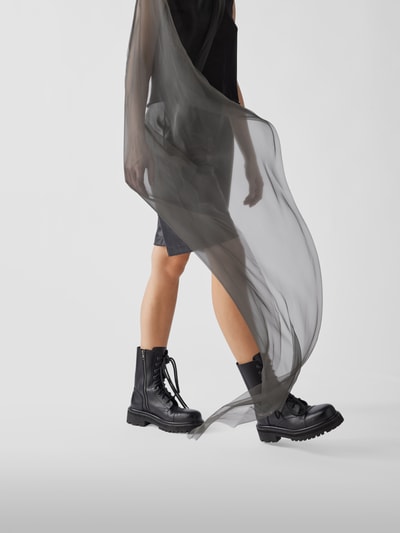 Rick Owens Blusenshirt mit semitransparentem Cape Black 6