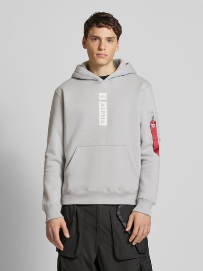 Alpha Industries Hoodie met labelprint Lichtgrijs - 4