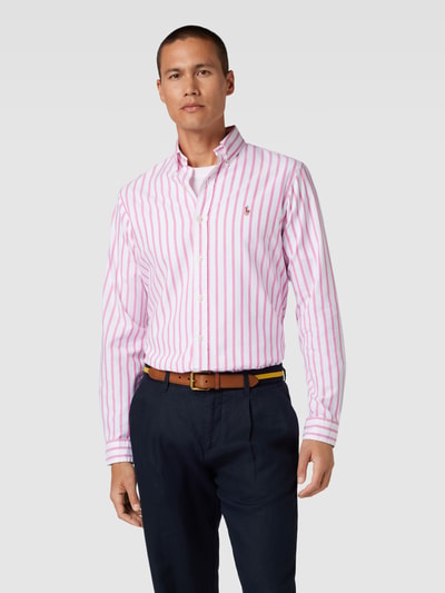 Polo Ralph Lauren Slim Fit Freizeithemd mit Streifenmuster Pink 4