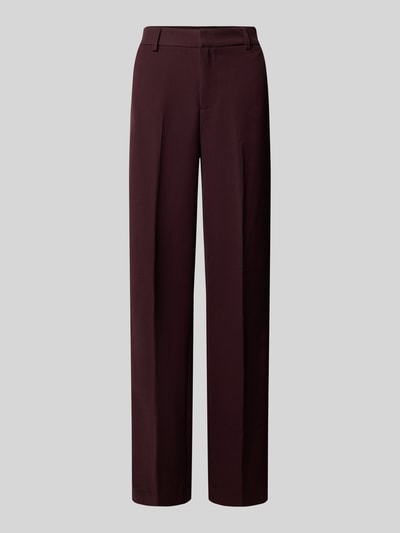 Produktfoto, weinrote weite Hose mit Viskose-Anteil Modell 'HATTIE-LANA' von ONLY, glatte Textur, Damen Weite Hose von ONLY