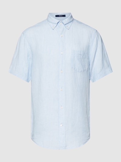 Gant Regular Fit Freizeithemd aus Leinen mit Button-Down-Kragen Hellblau 2