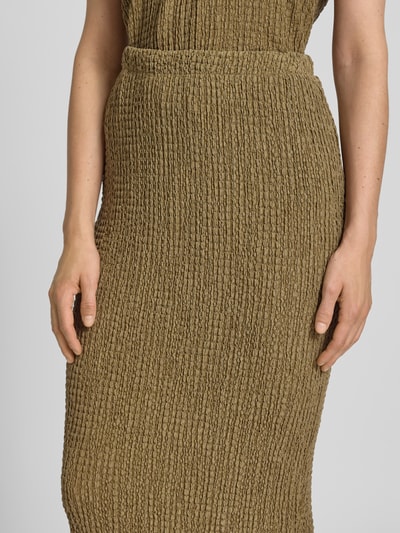 Christian Berg Woman Midirock mit elastischem Bund Khaki 3