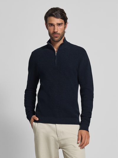 Matinique Gebreide pullover met schipperskraag, model 'lagoon' Marineblauw - 4
