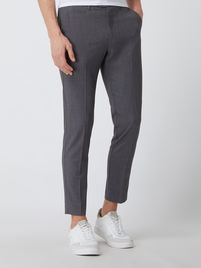 Lindbergh Slim fit chino met stretch Middengrijs gemêleerd - 4