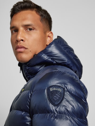 Blauer Usa Gewatteerd jack met capuchon, model 'ADAMS' Marineblauw - 3