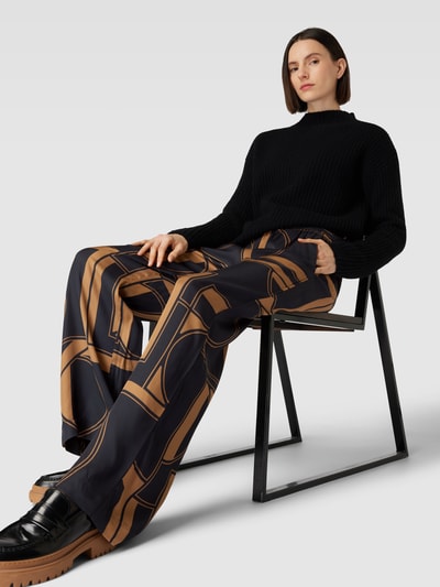 Marc O'Polo Stoffen broek van viscose met all-over motief Zwart - 3