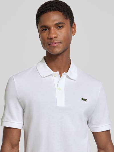 Lacoste Slim Fit Poloshirt aus reiner Baumwolle Weiss 3