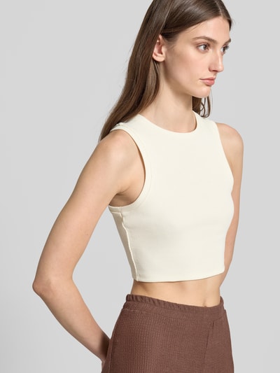 Only Slim fit korte tops van katoenmix, model 'VILMA' Offwhite - 3