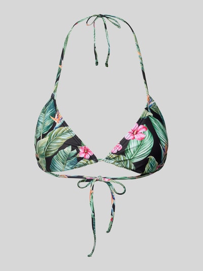Pieces Regular Fit Bikini-Oberteil mit Allover-Muster Modell 'BAOMI' BLACK 1