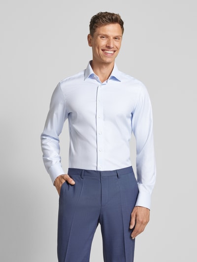 Eterna Slim fit zakelijk overhemd met kentkraag Bleu - 4