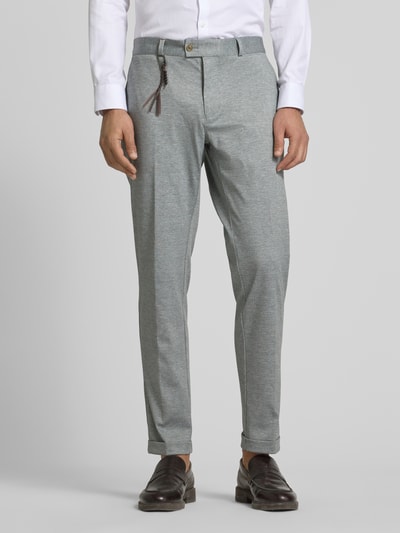 CG - Club of Gents Tapered Fit Stoffhose mit Applikation Modell 'Clow' Dunkelgruen 4