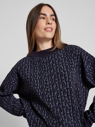 Patrizia Pepe Gebreide pullover met ronde hals, model 'MAGLIA' Antraciet - 3