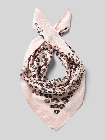 Guess Schal mit Label-Schriftzug Modell 'JACQUARD FOULARD' Rose 1