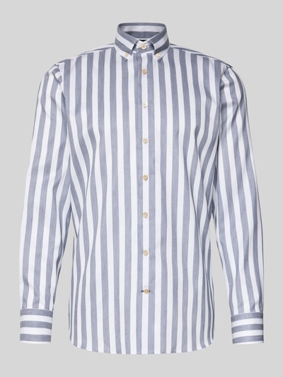 OLYMP SIGNATURE SLIM FIT Slim fit vrijetijdsoverhemd met button-downkraag, model 'Sergio' Marineblauw - 2