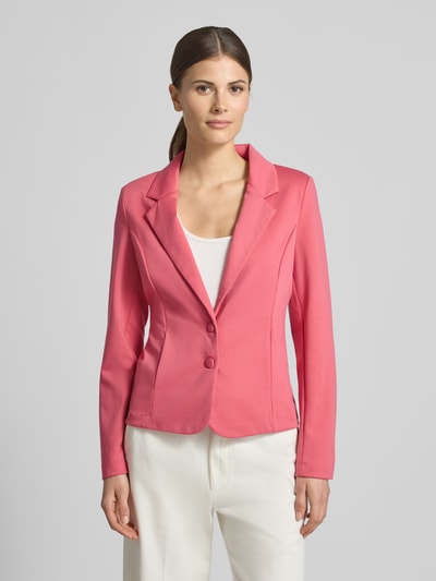 Frauenmodel trägt Regular Fit Strickjacke mit Reißverschluss von Polo Ralph Lauren in Rosa, reine Baumwolle, mit Kapuze, Tunnelzug, Reißverschluss, Label-Stitching, Eingrifftaschen, gerippte Abschlüsse, Szerokość w rozmiarze S: 58 cm, długość tyłu w rozmiarze S: 51 cm, długość rękawa w rozmiarze S: 60 cm, ganzkörperansicht von vorne