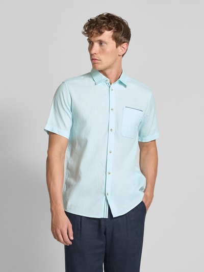 Tom Tailor Regular Fit Freizeithemd aus reiner Baumwolle Helltuerkis 4