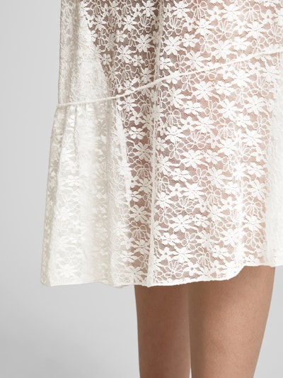 Review Spódnica midi z efektem podpalenia Biały 3