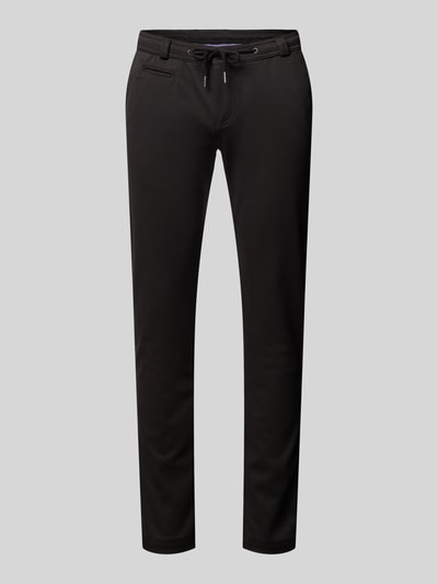 bugatti Slim fit stoffen broek met paspelzak Zwart - 2