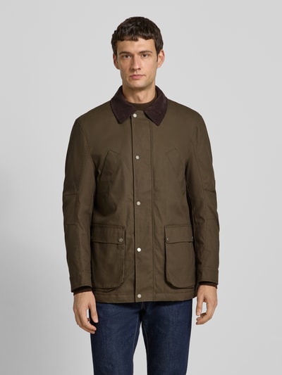 Christian Berg Men Jas met kentkraag Olijfgroen - 4